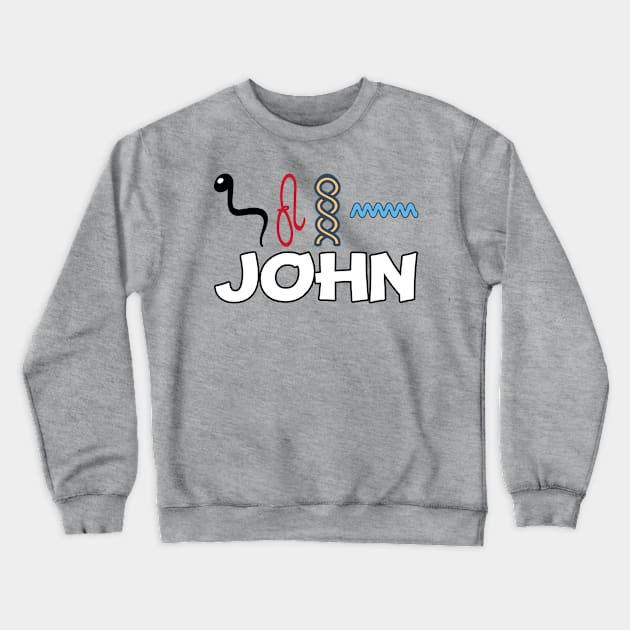 JOHN-American names in hieroglyphic letters-JOHN, name in a Pharaonic Khartouch-Hieroglyphic pharaonic names Crewneck Sweatshirt by egygraphics